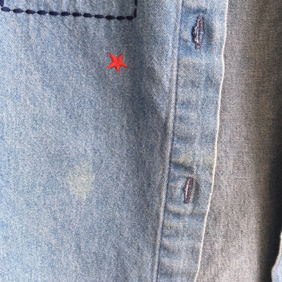 Patriotic Denim Shirt with Embroidery - Picture 4 of 6